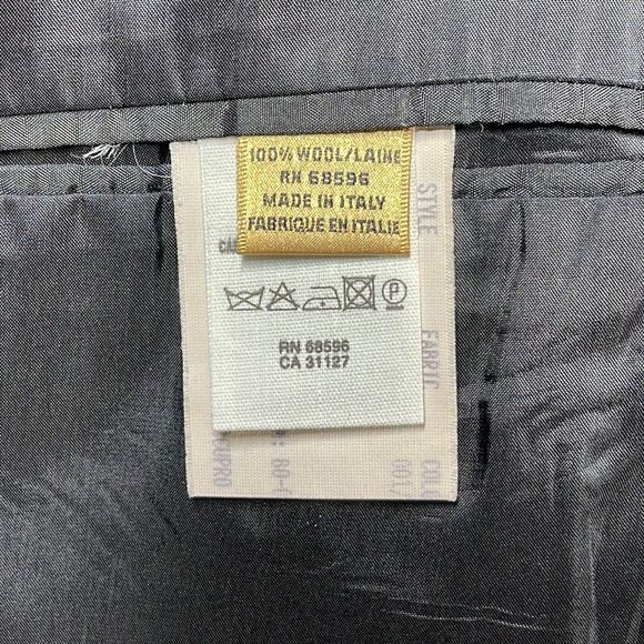 Donna Karan Signature Blazer Mens 44L Black Italian Wool Three Button Sport Coat - Picture 10 of 16